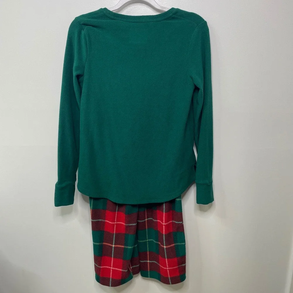 Cuddl Duds‎ PXS Fleece Pajama Set Green Red Plaid Loungewear Sleep Christmas PJ
